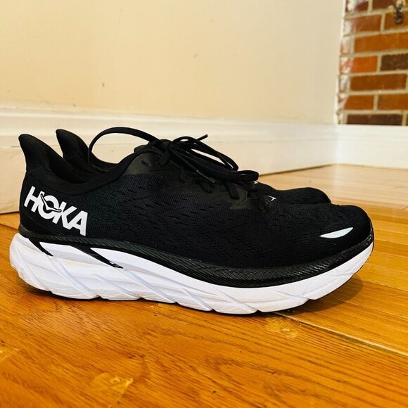 Hoka One One Clifton 8 Men’s Size 11 ‘Black/white’ Running Shoes 1119393 BWHT - Picture 2 of 16